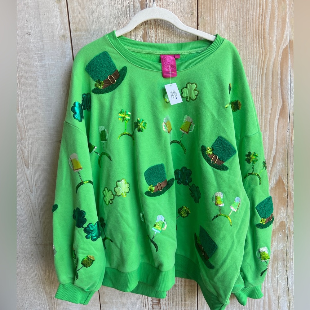 NWT Queen of Sparkles St. Patrick’s Day shirt 🍀 large